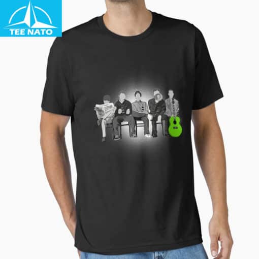 Oasis Band Bench Green Guitar Shirt - Image 3