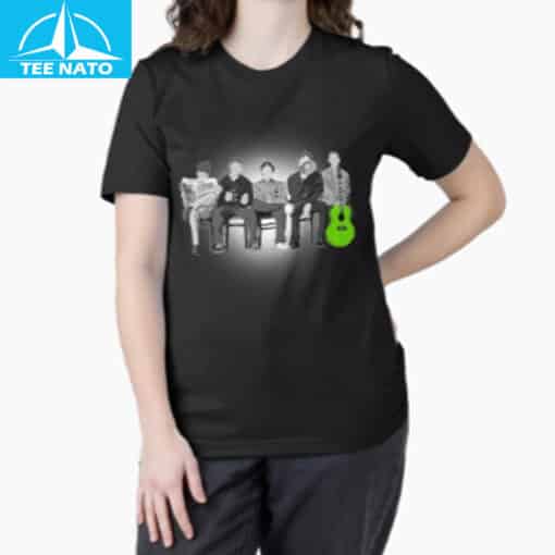Oasis Band Bench Green Guitar Shirt - Image 5