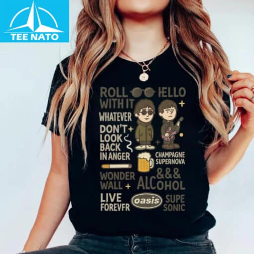 Oasis Band Britpop Music Song Titles Shirt - Image 8