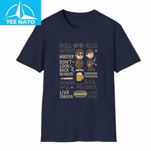 Oasis Band Britpop Music Song Titles Shirt - Image 6