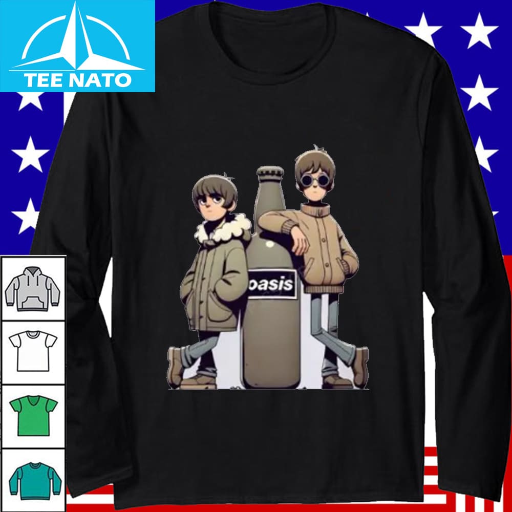 Woman wearing Oasis Britpop Shirt Retro Live Tour 25 Music Fan Shirt