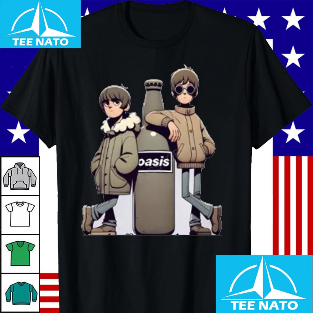Man wearing Oasis Britpop Shirt Retro Live Tour 25 Music Fan Shirt