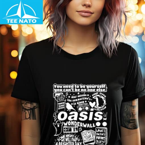 Oasis Wonderwall Lyrics Graphic Shirt - Image 4