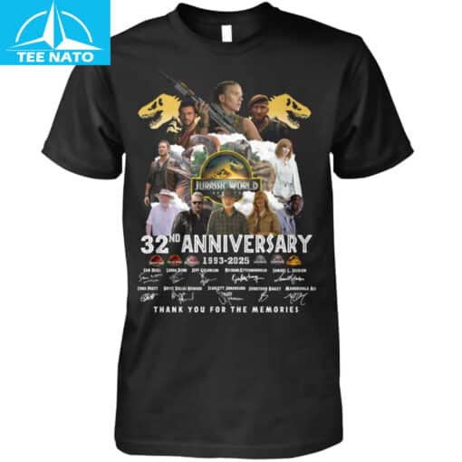 Official Jurassic World 32nd Anniversary Movie Shirt