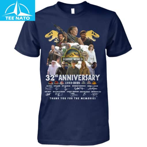 Official Jurassic World 32nd Anniversary Movie Shirt - Image 4