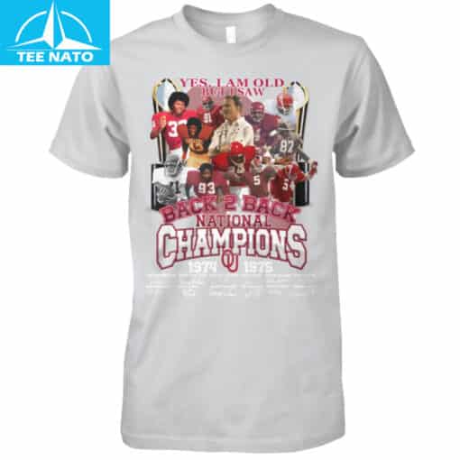 Oklahoma Sooners Back 2 Back National Champions Shirt - Image 3