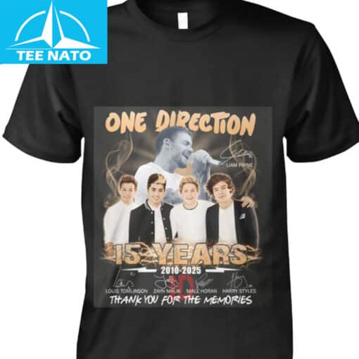 One Direction 15 Years 2010-2025 Thank You For The Memories Shirt