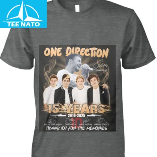 One Direction 15 Years 2010-2025 Thank You For The Memories Shirt - Image 2