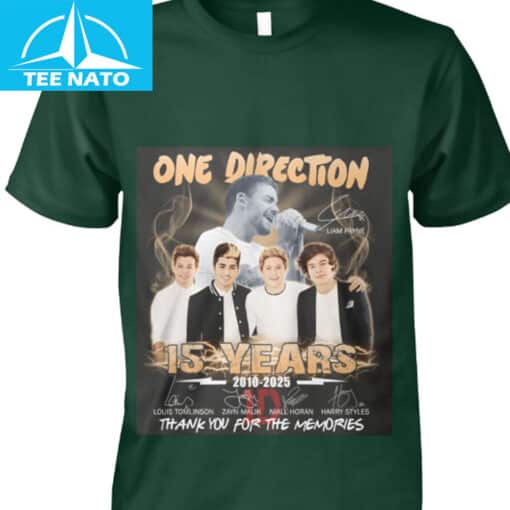 One Direction 15 Years 2010-2025 Thank You For The Memories Shirt - Image 3
