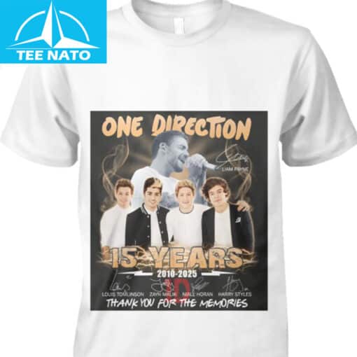 One Direction 15 Years 2010-2025 Thank You For The Memories Shirt - Image 4