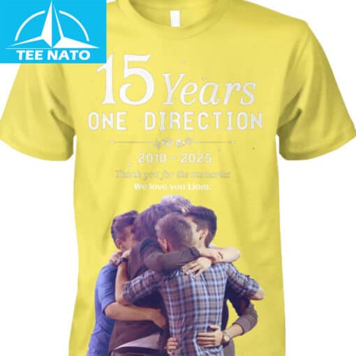 One Direction 15 Years 2010-2025 Thank You For The Memories We Love You Liam Shirt - Image 2