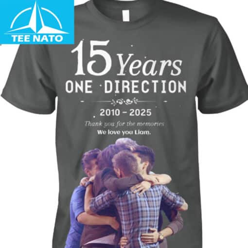One Direction 15 Years 2010-2025 Thank You For The Memories We Love You Liam Shirt - Image 3