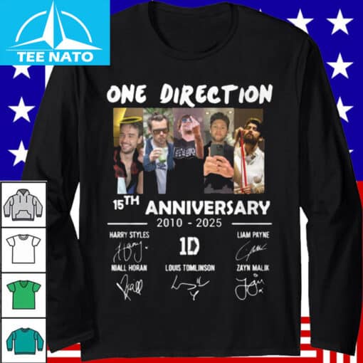 One Direction 15th Anniversary 2010-2025 Signatures Shirt - Image 3