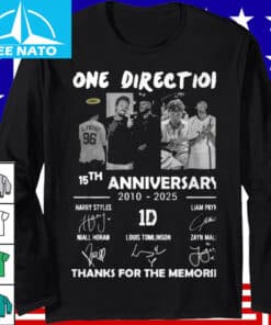 One Direction 15th Anniversary 2010 2025 Thanks For The Memories Signatures Shirt2