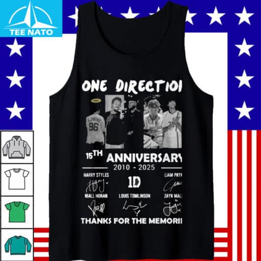 One Direction 15th Anniversary 2010-2025 Thanks For The Memories Signatures Shirt - Image 5