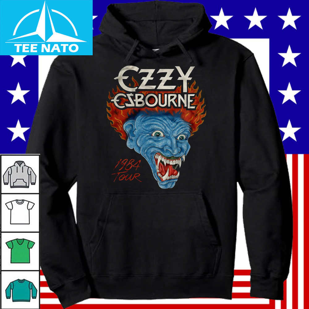 Full view of the Ozzy Osbourne 1984 Tour Werewolf Flame Shirt