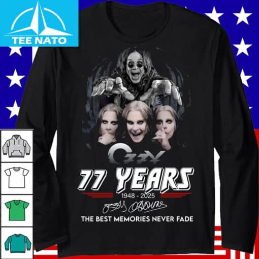 Ozzy Osbourne 77 Years 1948-2025 Shirt - Image 2