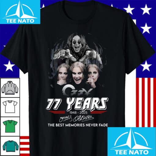 Ozzy Osbourne 77 Years 1948-2025 Shirt - Image 3