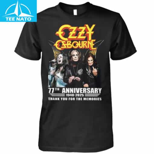 Ozzy Osbourne 77th Anniversary 1948-2025 'Thank You For The Memories' Fan Shirt