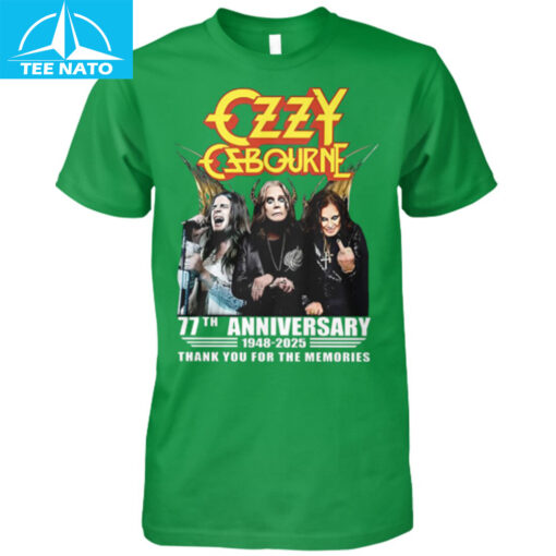 Ozzy Osbourne 77th Anniversary 1948-2025 'Thank You For The Memories' Fan Shirt - Image 3