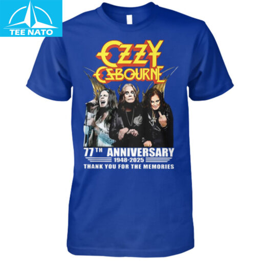 Ozzy Osbourne 77th Anniversary 1948-2025 'Thank You For The Memories' Fan Shirt - Image 5