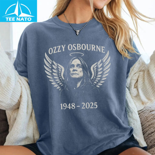 Ozzy Osbourne Angel Tribute Art – Rock Legend Memorial Shirt - Image 4