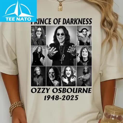 Ozzy Osbourne Prince of Darkness 1948-2025 Black Sabbath Shirt - Image 4
