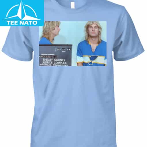 Ozzy Osbourne Shelby County Mugshot Blue Shirt - Image 4