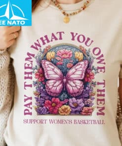 Pay Them What You Owe Them Butterfly Floral Womens Basketball Shirt1