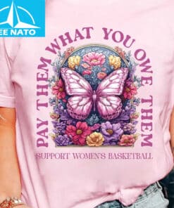 Pay Them What You Owe Them Butterfly Floral Womens Basketball Shirt2