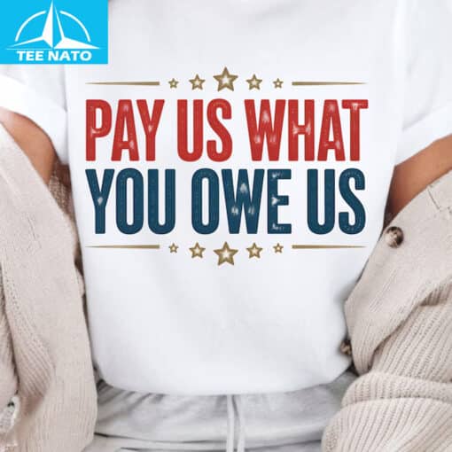 Pay Us What You Owe Us Patriotic Stars Shirt - Image 3