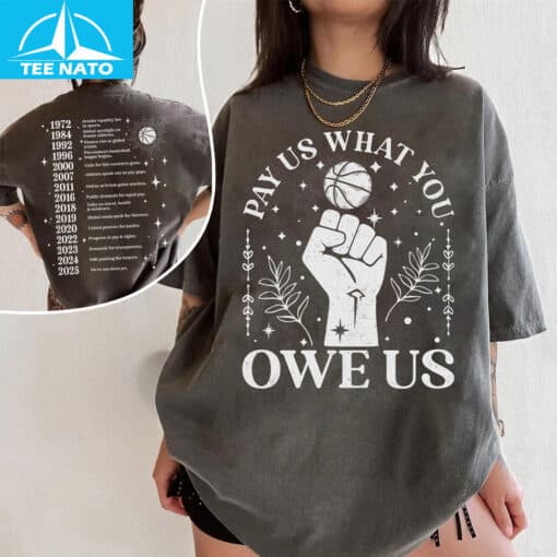 Pay Us What You Owe Us Shirt Women's Sports Shirt - Image 3