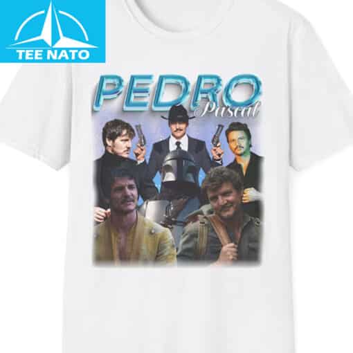 Pedro Pascal Actor Character Photo Collage Graphic Shirt
