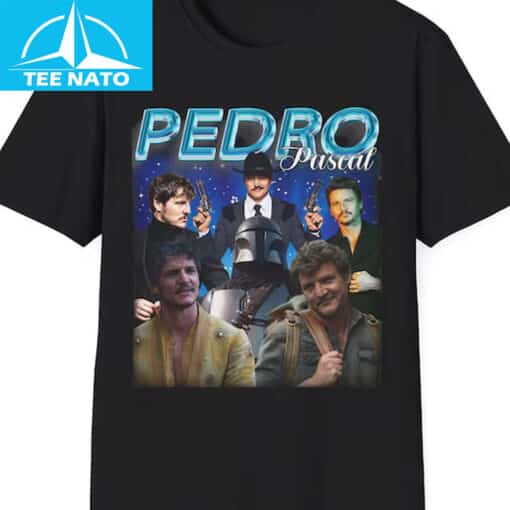 Pedro Pascal Actor Character Photo Collage Graphic Shirt - Image 2