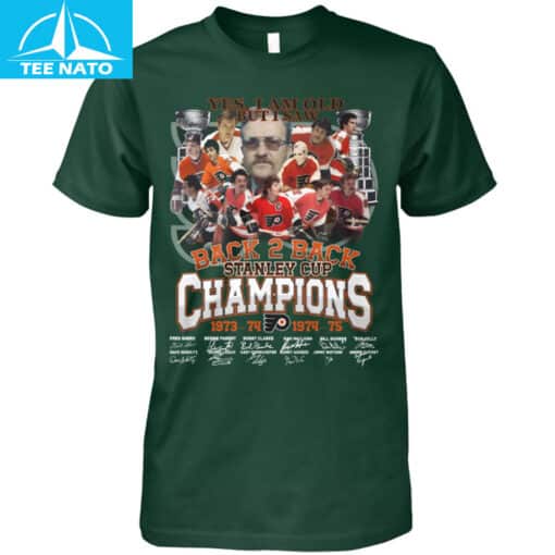 Philadelphia Flyers Back 2 Back Stanley Cup Champions 1973-74 1974-75 Shirt - Image 5