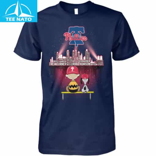 Philadelphia Phillies Peanuts Characters Fan Shirt - Image 4