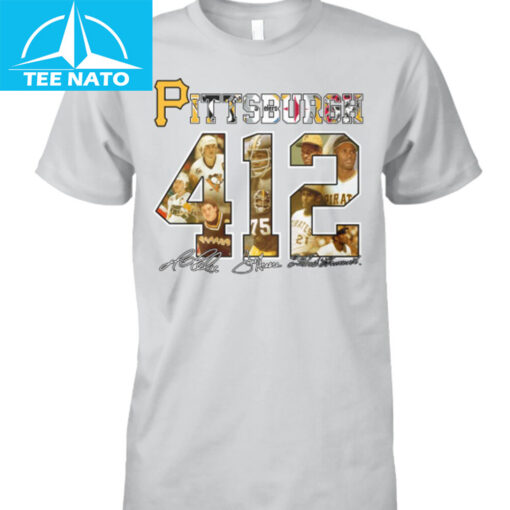 Pittsburgh 412 Sports Legends Photo Collage Shirt - Image 2