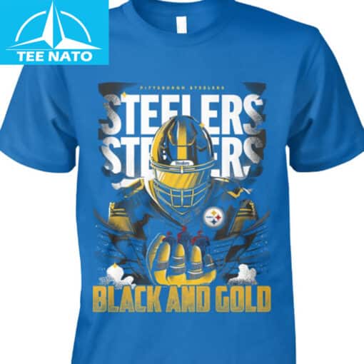 Pittsburgh Steelers Black And Gold Football Graphic Shirt - Image 4