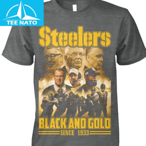 Pittsburgh Steelers Black And Gold Since 1933 Team History Shirt - Image 2