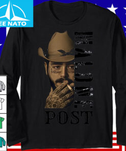 Post Malone Cowboy Hat Smoking Graphic Shirt2