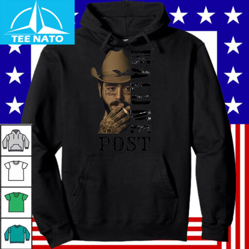 Post Malone Cowboy Hat Smoking Graphic Shirt - Image 4