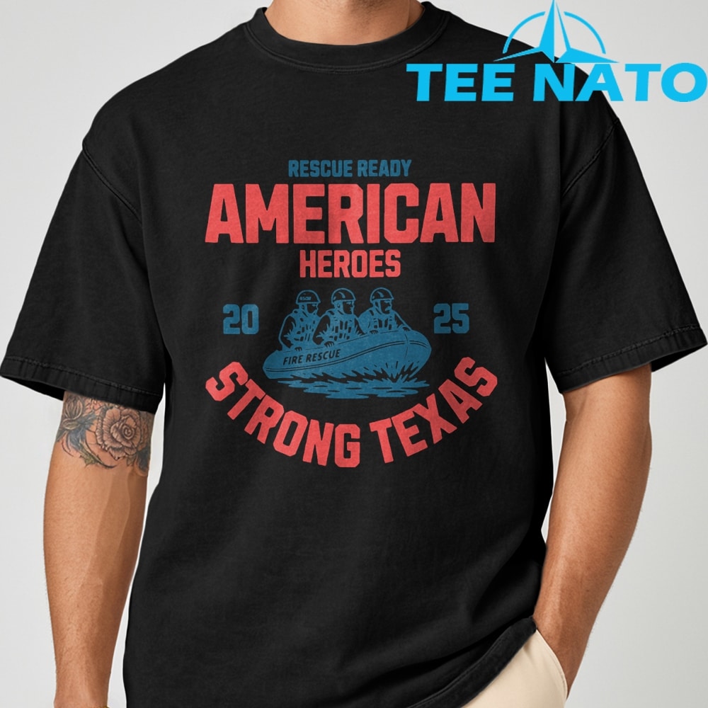 A person wearing the Pray For Texas Hill Country Shirt