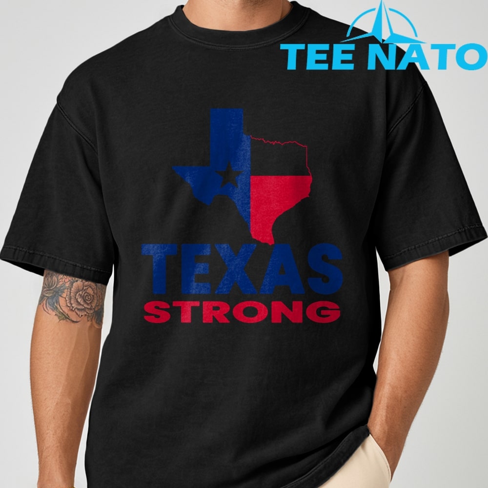 A person understanding the meaning of the Pray For Texas Texas Stronger T-Shirt.