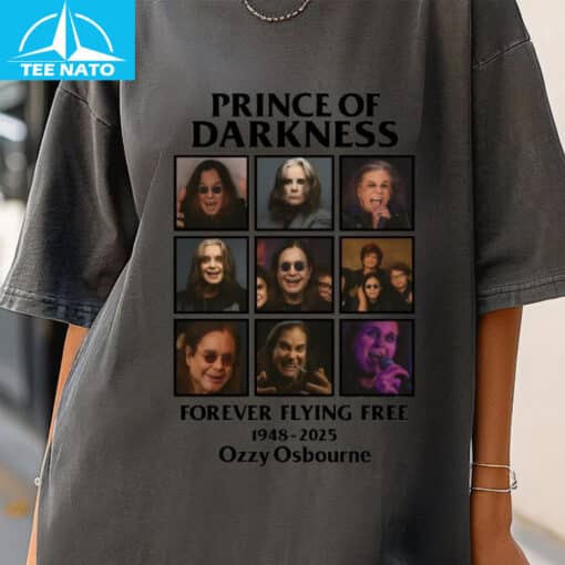 Prince of Darkness Forever Flying Free 1948-2025 Ozzy Osbourne Shirt - Image 3