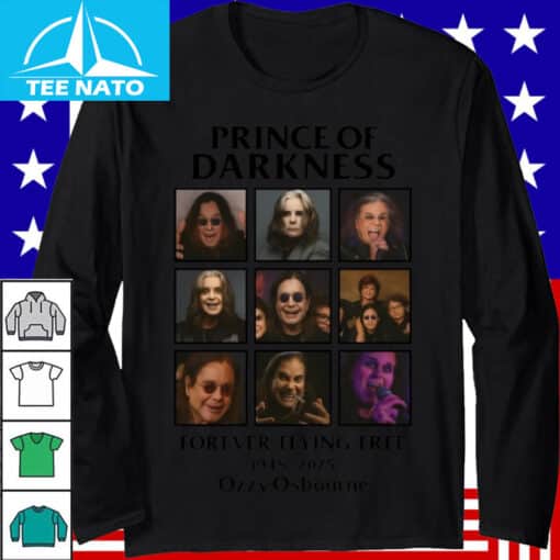 Prince of Darkness Forever Flying Free 1948-2025 Ozzy Osbourne Shirt - Image 4