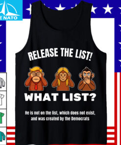 Release the List What List Funny Epstein Shirt with Denial Monkeys4