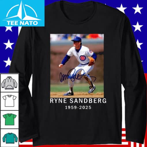 Remembering Ryne Sandberg Signature 1959-2025 Shirt - Image 3