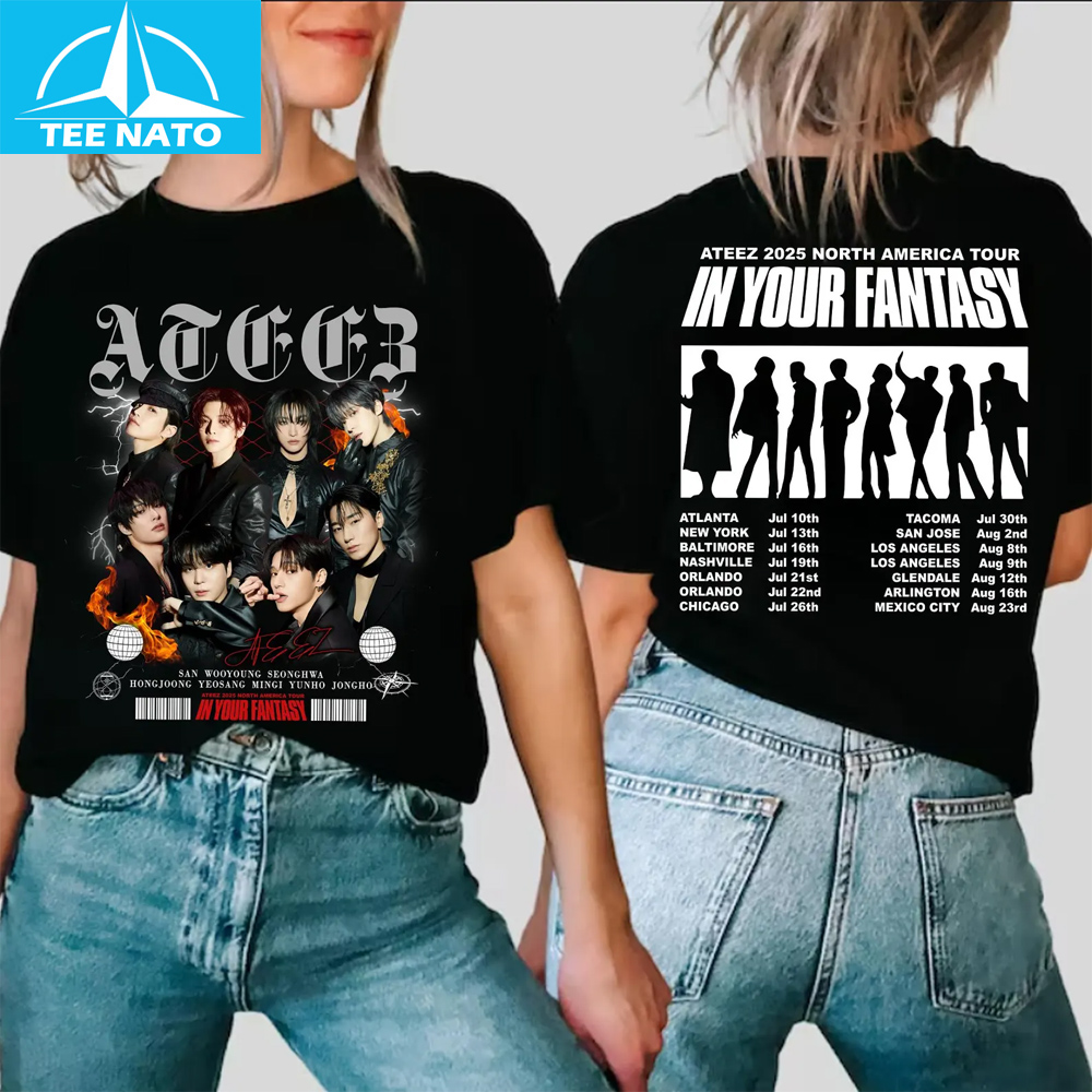 Retro Ateez In Your Fantasy World Tour 2025 Shirt