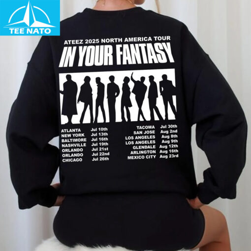 Retro Ateez In Your Fantasy World Tour 2025 Shirt - Image 4