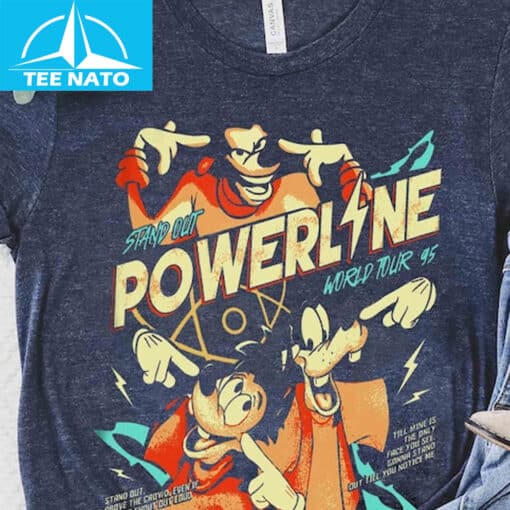 Retro Disney A Goofy Movie Powerline Stand Out World Tour 2025 Shirt - Image 4